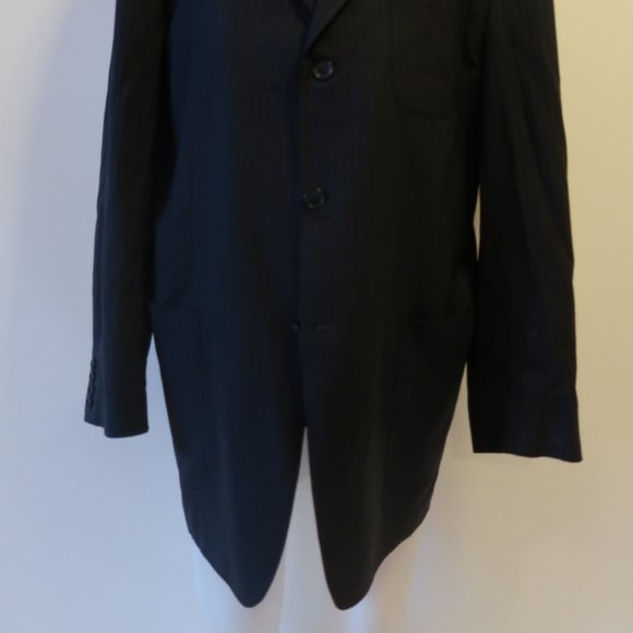 RENE LIZARD PINSTRIPE WOOL BLAZER JACKET 44 L * - Picture 6 of 16